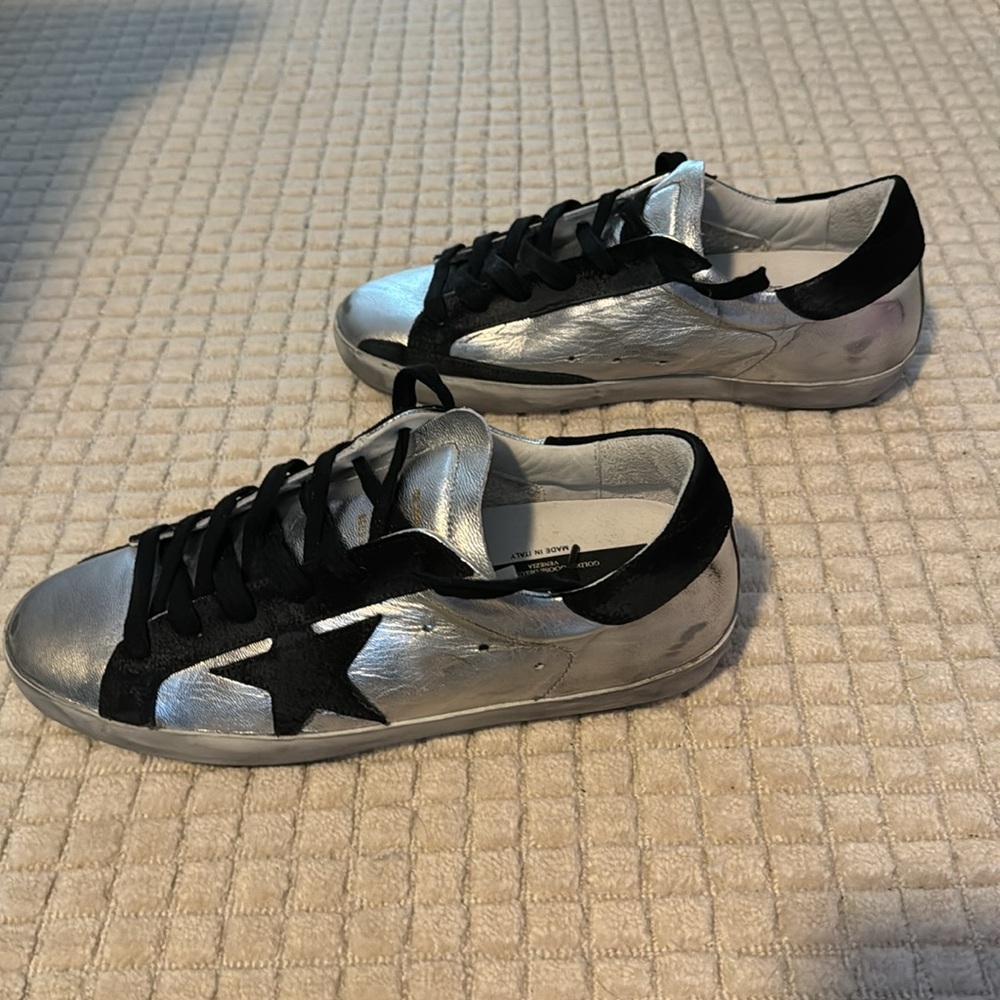 NEW Golden Goose Silver & Black. Sold Out Size 39. 8.5/9 NEVER WORN - Picture 2 of 8